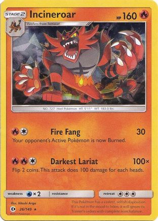 Incineroar (Cracked Ice Holo) 026/149  - Holofoil Deck Exclusives - Holo Rare
