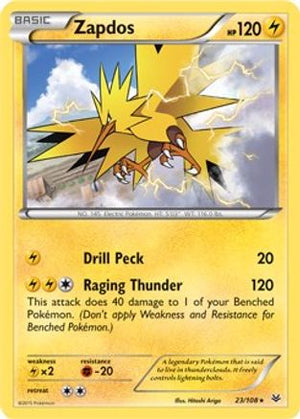 Zapdos (XY Roaring Skies) 023/108  - Holofoil Deck Exclusives - Holo Rare