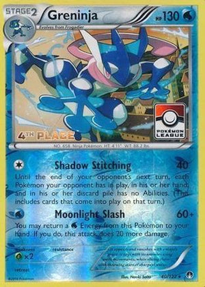 Greninja (Pokemon League) [4th Place] 040/122  - Reverse Holofoil League & Championship Cards - Promo