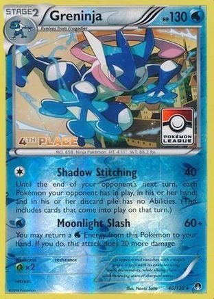 Greninja (Pokemon League) [4th Place] 040/122  - Reverse Holofoil League & Championship Cards - Promo