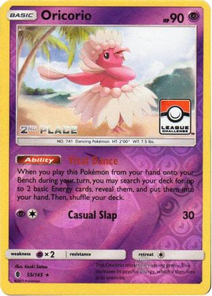 Oricorio (League Challenge) [2nd Place] 055/145  - Reverse Holofoil League & Championship Cards - Promo