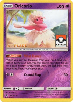 Oricorio (League Challenge) [4th Place] 055/145  - Reverse Holofoil League & Championship Cards - Promo