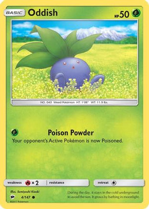 Oddish 004/147  SM  Burning Shadows - Common