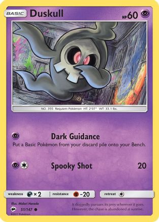 Duskull 051/147  SM  Burning Shadows - Common