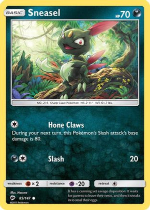 Sneasel 085/147  - Reverse Holofoil SM  Burning Shadows - Common