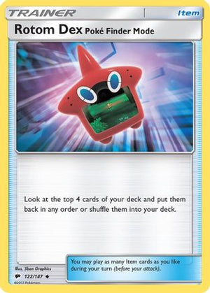 Rotom Dex Poke Finder Mode 122/147  SM  Burning Shadows - Uncommon