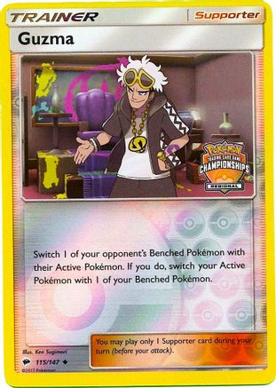 Guzma (Regional Championships) 115/147  - Reverse Holofoil League & Championship Cards - Promo