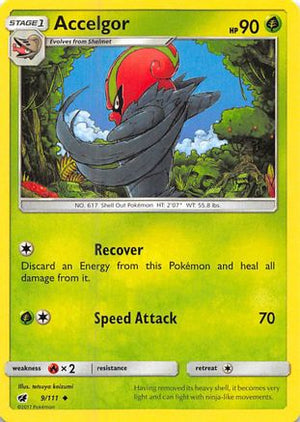 Accelgor 009/111  - Reverse Holofoil SM  Crimson Invasion - Uncommon
