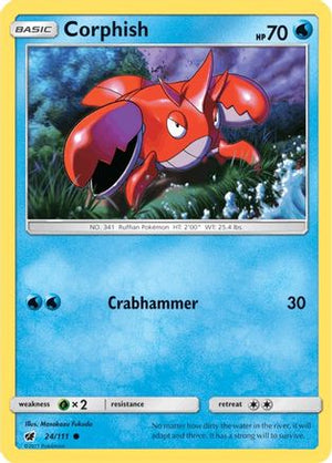 Corphish 024  - Reverse Holofoil SM  Crimson Invasion - Common