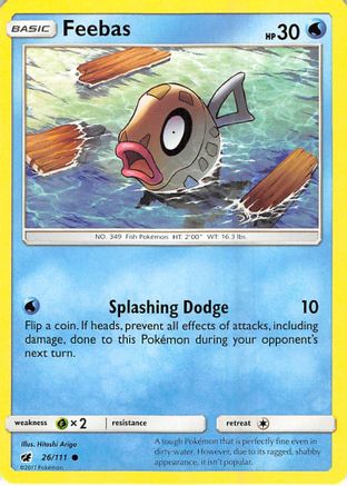 Feebas 026/111  - Reverse Holofoil SM  Crimson Invasion - Common