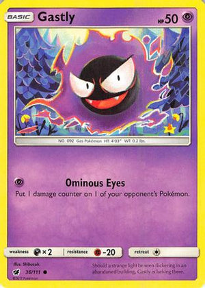 Gastly 036/111  SM  Crimson Invasion - Common