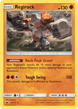 Regirock 053/111  SM  Crimson Invasion - Rare
