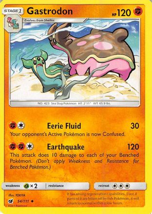 Gastrodon 054/111  - Reverse Holofoil SM  Crimson Invasion - Uncommon