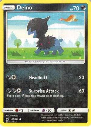 Deino 060/111  - Reverse Holofoil SM  Crimson Invasion - Common