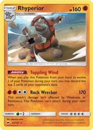 Rhyperior (SM Burning Shadows) 067/147  Deck Exclusives - Rare