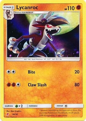 Lycanroc (#30 Holofoil) (#30 Holofoil) 030  - Holofoil SM Trainer Kit Lycanroc & Alolan Raichu - Uncommon
