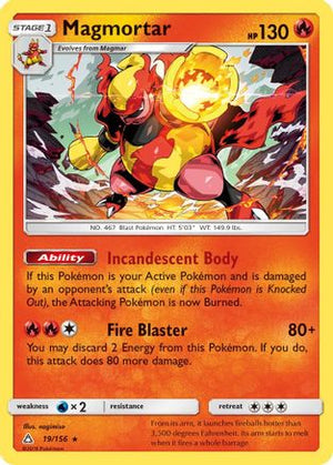 Magmortar 019  - Reverse Holofoil SM  Ultra Prism - Holo Rare