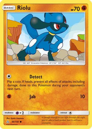 Riolu 066/156  - Reverse Holofoil SM  Ultra Prism - Common