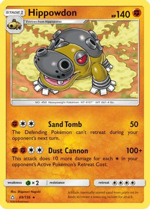 Hippowdon 069  - Reverse Holofoil SM  Ultra Prism - Rare