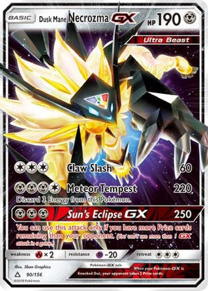 Dusk Mane Necrozma GX 090/156  - Holofoil SM  Ultra Prism - Ultra Rare