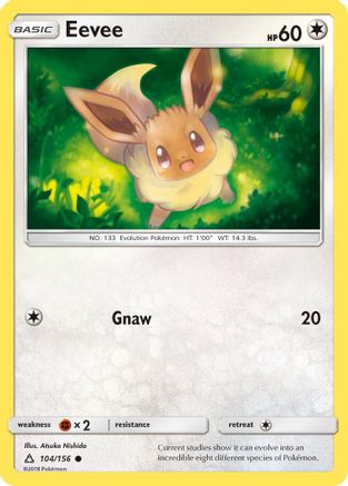 Eevee (104) (104) 104/156  - Reverse Holofoil SM  Ultra Prism - Common