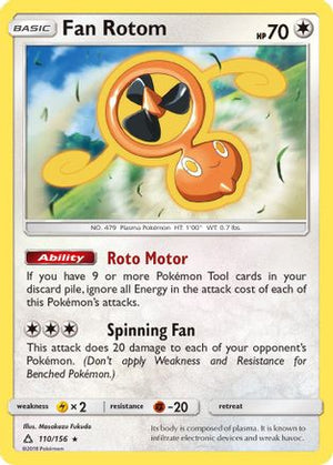 Fan Rotom 110/156  - Reverse Holofoil SM  Ultra Prism - Rare