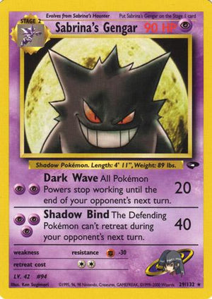 Sabrina's Gengar 29/132  - Unlimited Gym Challenge - Rare