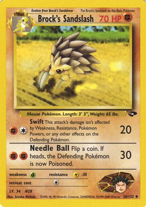 Brock's Sandslash 36/132  - Unlimited Gym Challenge - Uncommon