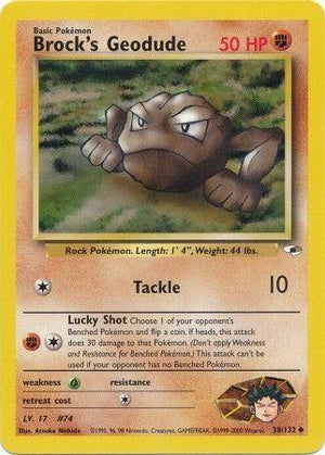 Brock's Geodude 38/132  - Unlimited Gym Heroes - Uncommon