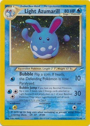 Light Azumarill 013/105  - Unlimited Holofoil Neo Destiny - Holo Rare