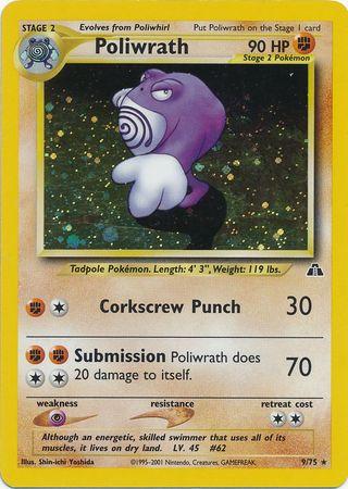 Poliwrath (9) (9) 009/75  - Unlimited Holofoil Neo Discovery - Holo Rare