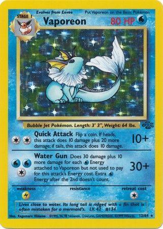 Vaporeon 12/64  - Unlimited Holofoil Jungle - Holo Rare