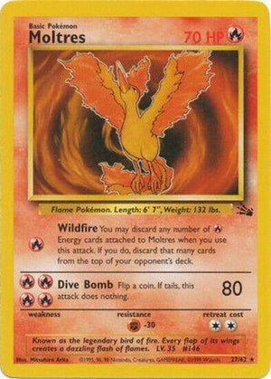 Moltres 27/62  - Unlimited Fossil - Rare