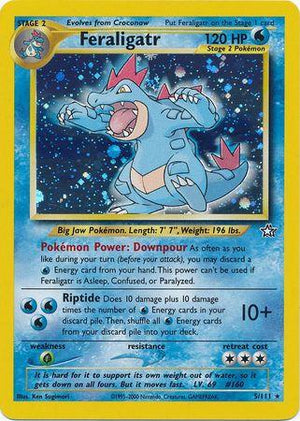 Feraligatr 5/111  - Unlimited Holofoil Neo Genesis - Holo Rare