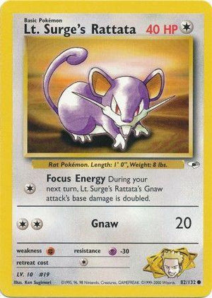 Lt. Surge's Rattata 082/132  - Unlimited Gym Heroes - Common