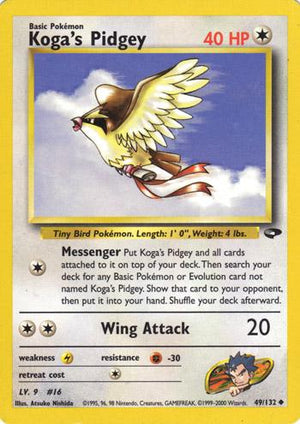 Koga's Pidgey 49/132  - Unlimited Gym Challenge - Uncommon