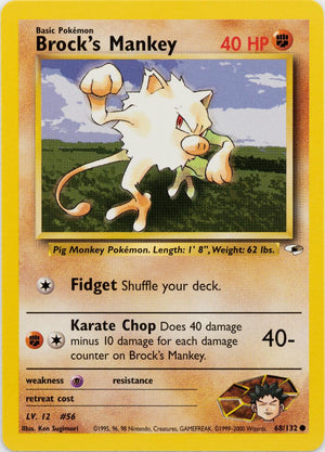 Brock's Mankey 68/132  - Unlimited Gym Heroes - Common