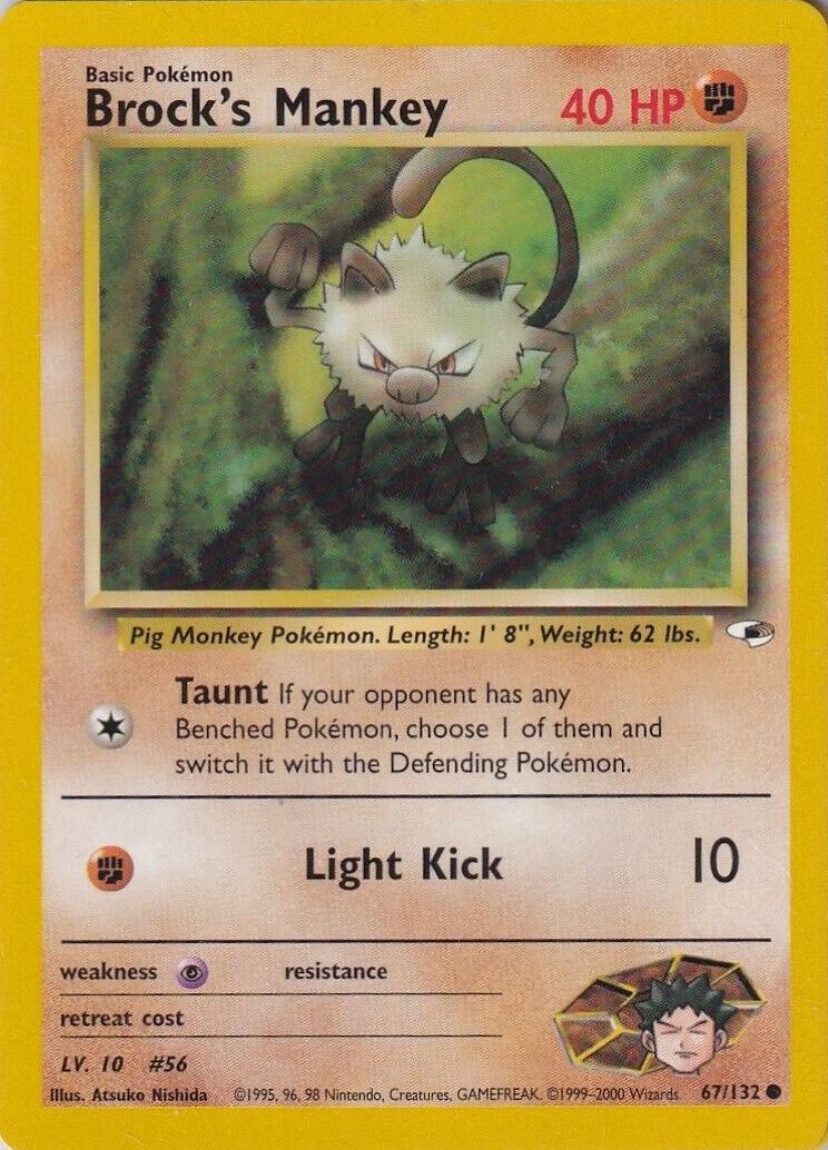 Brock's Mankey 67/132  - Unlimited Gym Heroes - Common