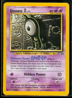 Unown [A] (33) (33) 033  - Unlimited Neo Discovery - Rare