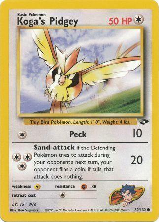 Koga's Pidgey 80/132  - Unlimited Gym Challenge - Common