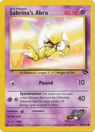Sabrina's Abra 93/132  - Unlimited Gym Challenge - Common
