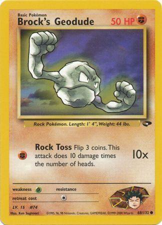 Brock's Geodude 68/132  - Unlimited Gym Challenge - Common
