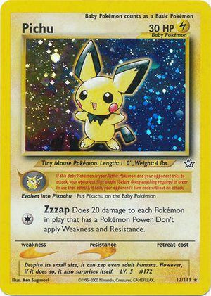 Pichu 012/111  - Unlimited Holofoil Neo Genesis - Holo Rare