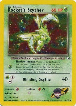 Rocket's Scyther 13/132  - Unlimited Holofoil Gym Heroes - Holo Rare