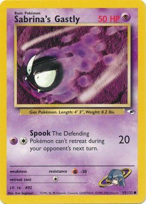 Sabrina's Gastly 093/132  - Unlimited Gym Heroes - Common