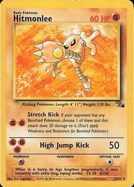 Hitmonlee 22/62  - Unlimited Fossil - Rare