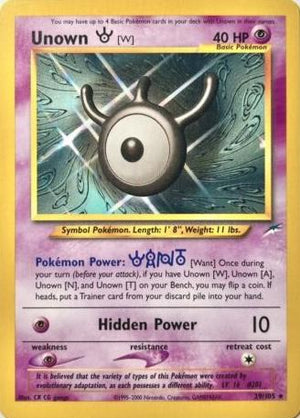 Unown [W] 029  - Unlimited Neo Destiny - Rare