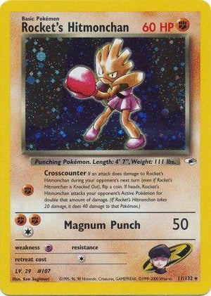 Rocket's Hitmonchan 011/132  - Unlimited Holofoil Gym Heroes - Holo Rare