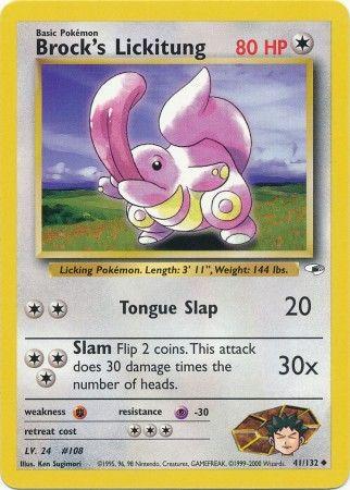 Brock's Lickitung 41/132  - Unlimited Gym Heroes - Uncommon