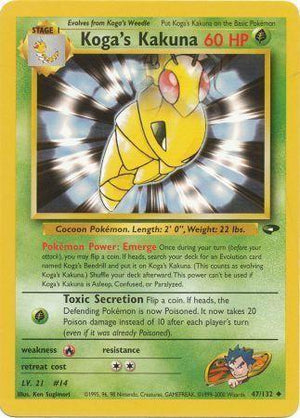 Koga's Kakuna 47/132  - Unlimited Gym Challenge - Uncommon